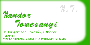 nandor tomcsanyi business card