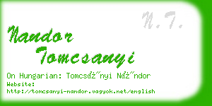 nandor tomcsanyi business card